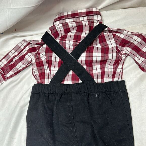 Tommy Bahama 2 Piece Plaid Overall Set. Size 3 Months. - Picture 7 of 8